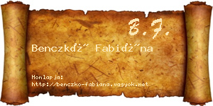 Benczkó Fabiána névjegykártya